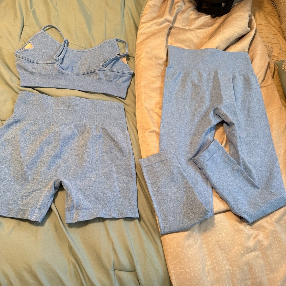 Blue Activewear Set workout yoga gym Pilates